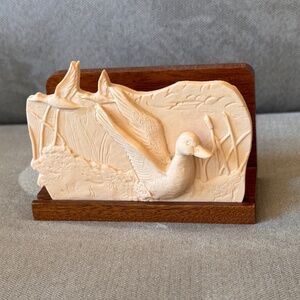 Vintage RUSS The Wood Craft Collection Wood Letter Holder Mallard Duck